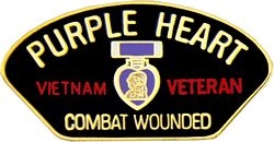 VIEW Vietnam War Purple Heart Combat Wounded Lapel Pin