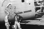 Photo of crew members of the Consolidated B-24 Liberator bomber War Cloud, 98th Bomb Group, based  in Benghazi, Libya, taken shortly before the Ploesti Raid in World War 2.