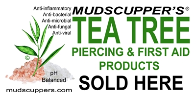 TEA TREE 3 3/4" x 7 1/2" Products SOLD HERE Window Sticker WS-0020-P