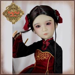 Ruby Red Galleria Girls Of The Orient - Red Black Outfit KC0010A