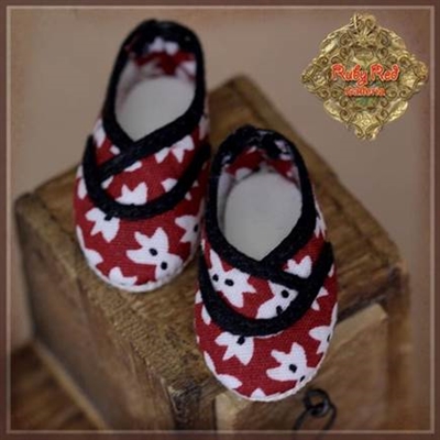Shoes - Ten Ping HH0060A Red With White Printed Flowers