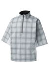 Footjoy HydroLite Short Sleeve Rain Shirt, Grey Check/White