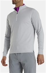 Footjoy Houndstooth Jacquard Quarter-Zip, Grey/White