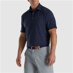 Footjoy School of Fish Lisle Polo, Navy