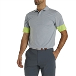 Footjoy Men’s Fit Block Polo, Grey/Lime