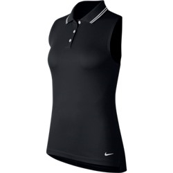 Ladies Nike Victory Sleeveless Golf Polo, Black