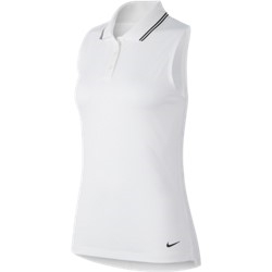 Ladies Nike Victory Sleeveless Golf Polo, White