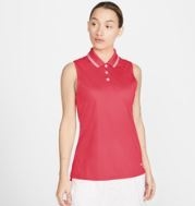 Ladies Nike Victory Sleeveless Golf Polo, Fusion Red