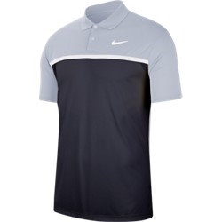 Mens Nike Victory Color Block Polo Golf Shirt, Sky Grey/Obsidian