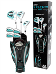 Nitro X Factor 13 Piece Golf Set All Graphite Ladies, Right Handed, Teal/Silver