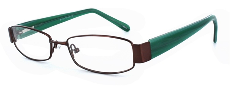 Euro Green/Brown Eyeglass Frame