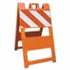 Plasticade Barricade Type I Orange - 12" x 24" Top Panel Engineer Grade Striped Sheeting