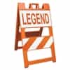 Plasticade Barricade Type II Orange - 12" x 24" Top Panel Custom Sign Legend in Engineering  Grade,
8" x 24" Bottom Panel Engineer Grade Striped Sheeting