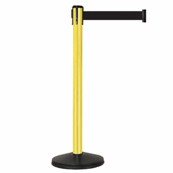 OUTDOOR RETRACTA-BELT PRIME - YELLOW PVC POST, 10' BELT