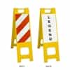 Narrowcade Yellow - 12" x 24" Diamond Grade Striped Sheeting (side A)
12" x 24" Diamond Grade Sign Legend (side B)