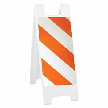 Minicade White - 12" x 24" High Intensity Prismatic Striped Sheeting (side A) 12" x 24" High Intensity Prismatic Sign Legend (side B)