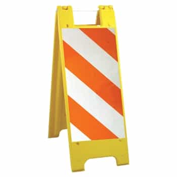 Minicade Yellow - 12" x 24" Engineer Grade Striped Sheeting (side A) 12" x 24" Engineer Grade Sign Legend (side B)