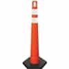 Orange cone with two stripes of diamond grade sheeting, 4" wide stripes