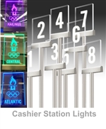 Cashier Checkout Station Lights & Numbers
