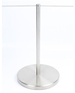 Museum & Art Gallery Stanchion, 16" Tall, Stainless Steel "Q-Cord"