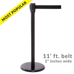 SALE - QueuePro 200B, Black Stanchion with 11' ft. belt