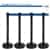 Kit: 4 QueueWay-PLUS Stantions, Black Post, 10' ft. BLUE Belt