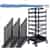 SET: 18 BLACK Retractable 11' ft. Belt Stanchions, with Horizontal Storage Cart