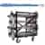 SET: 12 POLISHED STEEL Retractable 11' ft. Belt Stanchions, with Storage Cart
