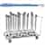 SET: 18 POLISHED STEEL Retractable 11' ft. Belt Stanchions, with Vertical Storage Cart