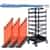 SET: 18 SAFETY Retractable 11' ft. Belt Stanchions, with Horizontal Storage Cart