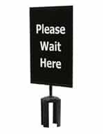 Queue Post Top Sign, 7x11" - Please Wait Here