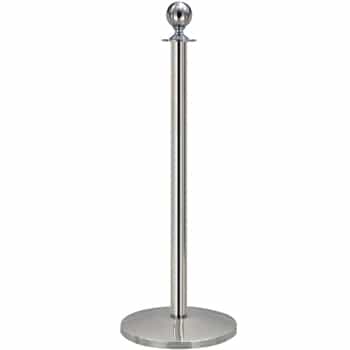 QueueWay Sphere Rope Stanchion, Satin Stainless