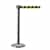 QueueWay Retractable Belt Stanchion,  Polished Stainless Post, BLACK/YELLOW 7.5' ft. Belt