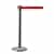 QueueWay Retractable Belt Stanchion,  Polished Stainless Post, RED 7.5' ft. Belt