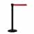 QueueWay Retractable Belt Stanchion, Black Post, RED 7.5' ft. Belt