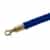 QueueWay Blue Velour Rope, 6' ft., Polished Brass Ends