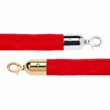 Economy 1.5" Velvet Rope Red - 8 Feet