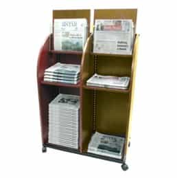 Newspaper Display Rack - Double (Maple Wood)