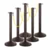 Kit: ChainBoss Indoor/Outdoor 3" molded stanchion with black post, fillable base and 10' of 2" Yellow plastic Chain (6PACK)