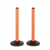 ChainBoss Indoor/Outdoor 3" molded stanchion with orange post and 15lb. Duracast pre-filled base (2 pack)