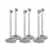 Kit: Premium Retractable Belt Stanchion - Silver powder coated steel post with 15lb base & 7.5' black belt (6 PACK)