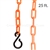 Chainboss ORANGE Plastic Safety 2" Chain UV Resistant - 25ft bag with S-hooks (Multi-Pack)