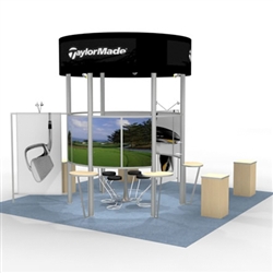 Island w/ Workstations Hybrid Trade Show Rental Display