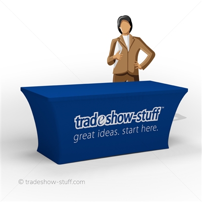 3-sided Stretch Table Covers with Logo (White)