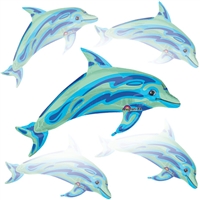 37 inch BLUE Dolphin Foil Balloon