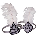 Tall Glitter Foil Feathered Tiara