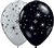 Sparkles and Swirls on 11 inch Qualatex SILVER and BLACK