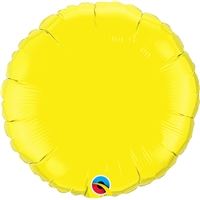 18 inch  YELLOW Round Qualatex Foil Balloon