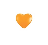 6 inch ORANGE Heart  Latex Balloon