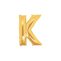 14in GOLD Letter K Megaloon Jr., Price Per Bag of 5